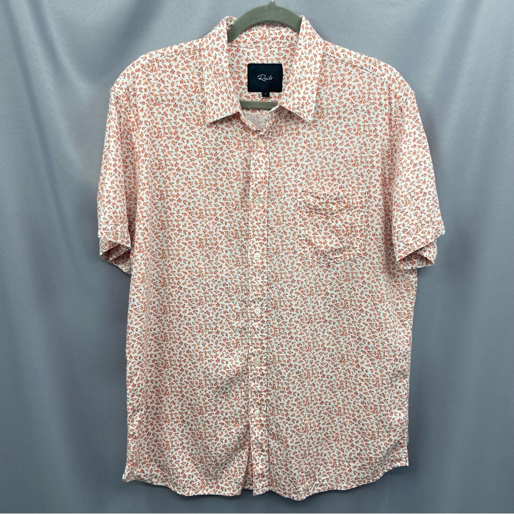 Rails Carson Linen Blend Floral Short Sleeve Button Down Shirt Size Large